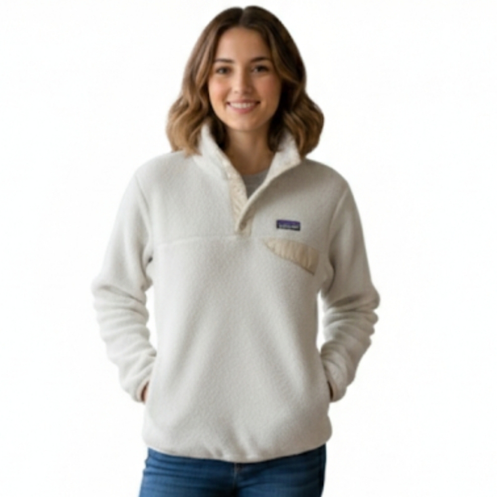 Patagonia Womens Synchilla Snap-T Fleece Pullover Cozy Gorpcore ‎ Cozy Cream M